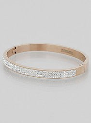 Crystal Pave Hinges Bangle - Onyx and Blush
 - 1