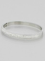 Crystal Pave Hinges Bangle - Onyx and Blush
 - 3